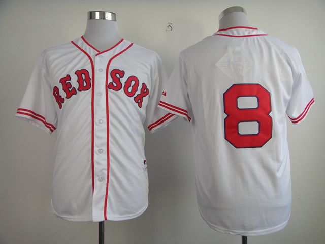 Men Boston Red Sox #8 Yastrzemski White Throwback 1936 MLB Jerseys